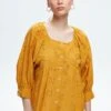 Buttoned Voile - Blouse - Saffron
