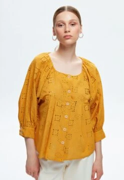 Buttoned Voile - Blouse - Saffron