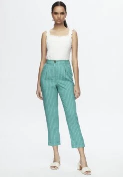 Pleated - Broek - Striped Emerald -Kleding Hoog Verkoopwinkel 02df0af052284511b18f6203d19cc797