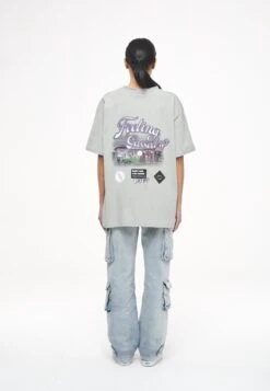 Pegador Fry Oversized Tee - T-Shirt Print - Washed Quiet Grey