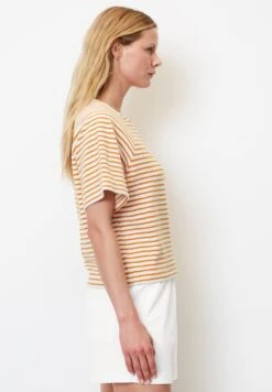 Marc O'Polo Gestreiftes Frottee-Kurzarm Regular Aus - T-Shirt Print - MultiFaded Marigold -Kleding Hoog Verkoopwinkel 06f680e39dcd4c7da871c00a3818cbc9
