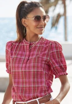 Karo - Blouse - Pink Creme Kariert