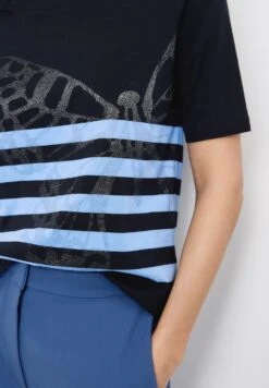 Gerry Weber 1/2 ArmMit Ringeln Und Frontpr - T-Shirt Print - Blau Ringel -Kleding Hoog Verkoopwinkel 0c1e806344054fc2af5b54eeb21fc097