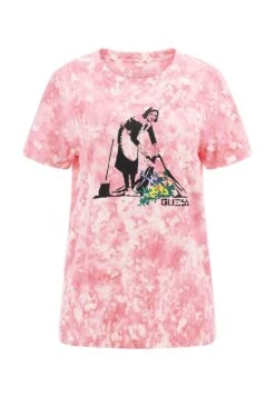 Guess In Tie-Dye-Optik Mit Graffiti-Print - T-Shirt Print - Rose -Kleding Hoog Verkoopwinkel 14b2c40977c8403c8c00309bd2ae8283