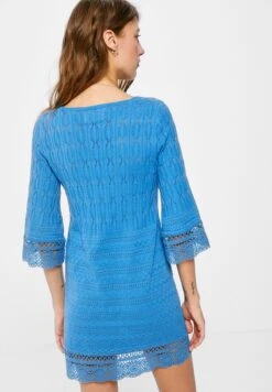 Springfield Short Structured - Gebreide Jurk - Dark Blue -Kleding Hoog Verkoopwinkel 14fa205da96a471ea7e2ba0045fd6058