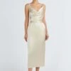 Kamea Silky Draped Front- Cocktailjurk - Beige -Kleding Hoog Verkoopwinkel 1716f7aaa0504bc9841e8143c5dc057c