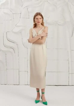 Kamea Silky Draped Front- Cocktailjurk - Beige -Kleding Hoog Verkoopwinkel 1bfd854d4ead4b9b996a83925e3980cc