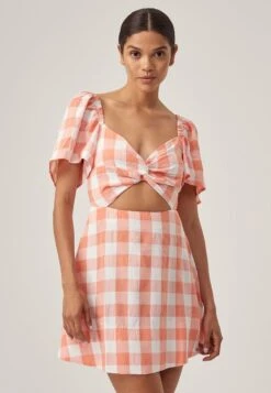 Odessa - Jurk - Peach Gingham