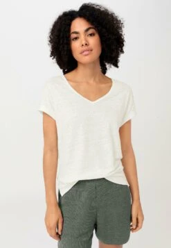 Kurzarm Aus Reinem- T-Shirt Basic - Naturweiss