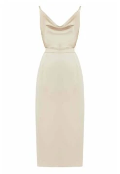 Kamea Silky Draped Front- Cocktailjurk - Beige -Kleding Hoog Verkoopwinkel 367fc319091d46c89ab1a015380b0e03