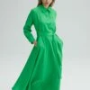 Belted - Maxi-Jurk - Green -Kleding Hoog Verkoopwinkel 385e88e527e74a92898a0260c527def7