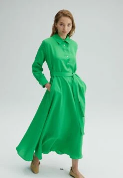 Belted - Maxi-Jurk - Green