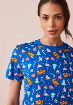 Next Short Sleeve Crew Neck Standard - T-Shirt Print - Blue -Kleding Hoog Verkoopwinkel 3a9fe3817ecc4fe8b1b316bd1de4f1e3