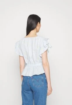 Marks & Spencer Frill Sleeve Top - Blouse - Blue -Kleding Hoog Verkoopwinkel 3e3d72c83572475ebd68568ede83a974