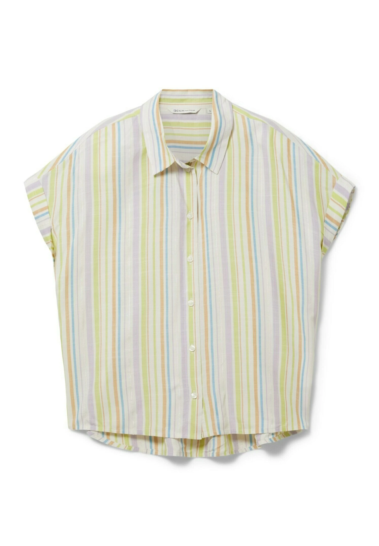 TOM TAILOR Denim Gestreifte Kurzarm - Overhemdblouse - Multicolor Vertical Stripe 7 TOM TAILOR Denim Gestreifte Kurzarm - Overhemdblouse - Multicolor Vertical Stripe - Image 5