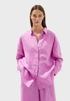 Oysho GinghamLong-Sleeved - Overhemdblouse - Light Pink