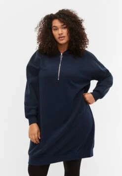 Zizzi With Hood And Zip - Jurk - Navy Blazer