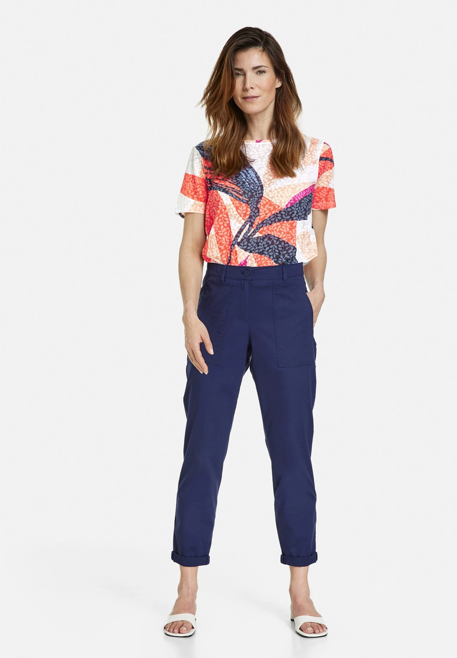 Gerry Weber Mit Dehnbund Und Aufges - Chino - Blueberry 4 Gerry Weber Mit Dehnbund Und Aufges - Chino - Blueberry - Image 2