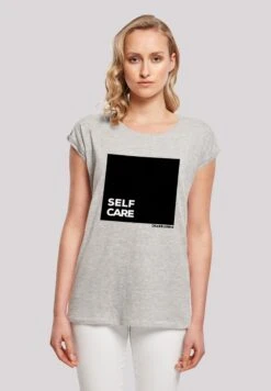 F4NT4STIC Self Care Short Sleeve - T-Shirt Print - Heather Grey