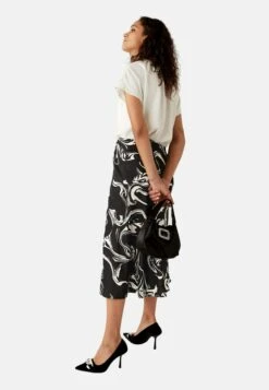 Marks & Spencer Satin Marble Print - A-Lijn Rok - Black Mix -Kleding Hoog Verkoopwinkel 4b4a6e1b3bb5433482551b482ce97cc4