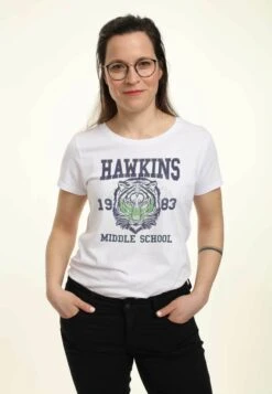 Henry Tiger Stranger Things Tiger Sep - T-Shirt Print - White