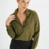 Long Sleeved Polo - Blouse - Verde Militare -Kleding Hoog Verkoopwinkel 5988dd6f4f6d4f68b20da18e0b32eeb5