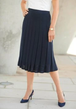 GOLDNER Aufwendig GearbeiteterMit Falten- A-Lijn Rok - Navy -Kleding Hoog Verkoopwinkel 5d0431276ba7401793ece2c94e9a2402