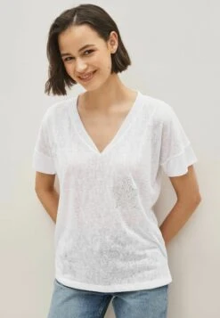 Next V-Neck Star - T-Shirt Print - White