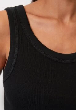 Marc O'Polo DENIM Sleeveless Roundneck Slim Fi Cropped - Top - Black -Kleding Hoog Verkoopwinkel 65058c263f9e4a988cbce8e360ae3894