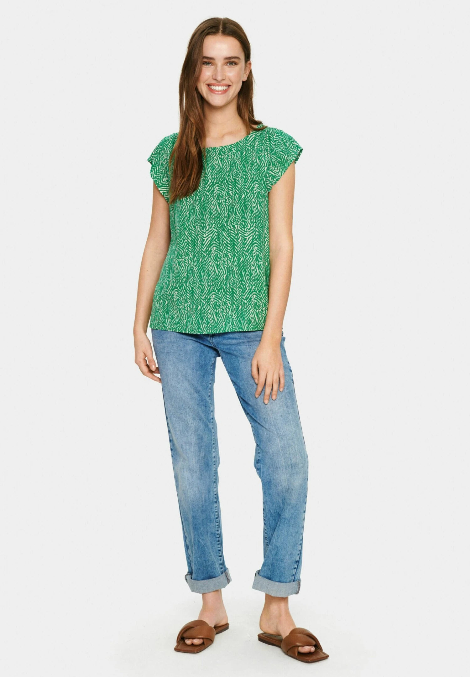 Saint Tropez Adelesz Ss - Blouse - Jelly Bean Zig Zebra 4 Saint Tropez Adelesz Ss - Blouse - Jelly Bean Zig Zebra - Image 2