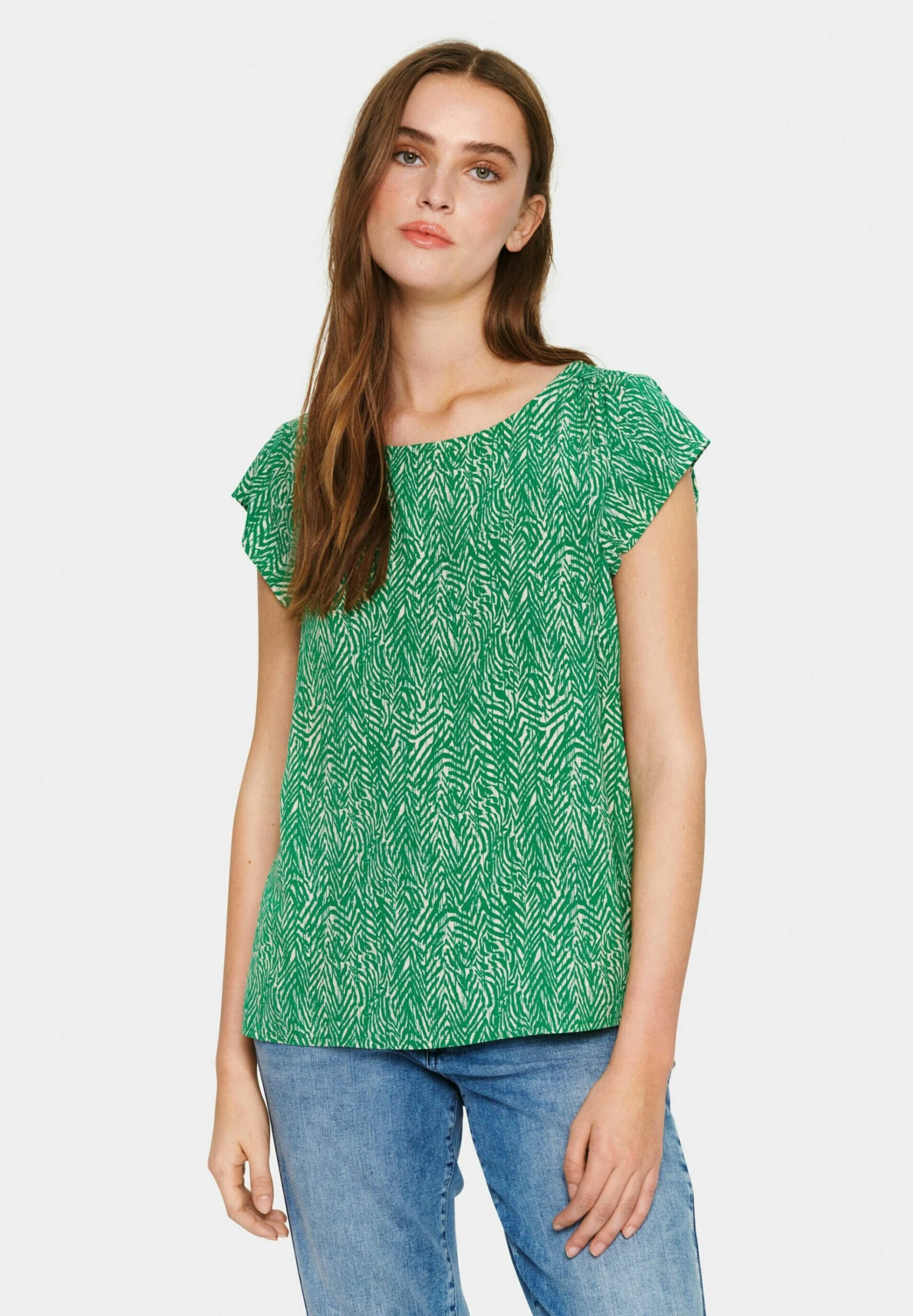 Saint Tropez Adelesz Ss - Blouse - Jelly Bean Zig Zebra 3 Saint Tropez Adelesz Ss - Blouse - Jelly Bean Zig Zebra