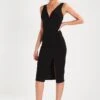 Wal G V Neck Midi - Jerseyjurk - Black -Kleding Hoog Verkoopwinkel 67ecbee138ed4420958642b384f09e2f