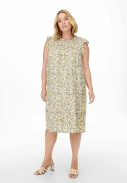 ONLY CARMAKOMA Curvy Rüschenärmel - Jurk - Cloud Dancer