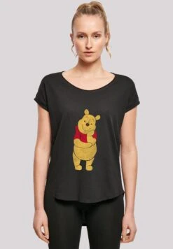 F4NT4STIC Disney Winnie The Pooh Classic With Long Slub- T-Shirt Print - Black