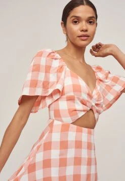 Odessa - Jurk - Peach Gingham -Kleding Hoog Verkoopwinkel 733584e94ebd438ea4c1b9fe1aba5964