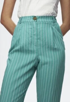 Pleated - Broek - Striped Emerald -Kleding Hoog Verkoopwinkel 8190f40b714c4b85bdafd75c4d634fba