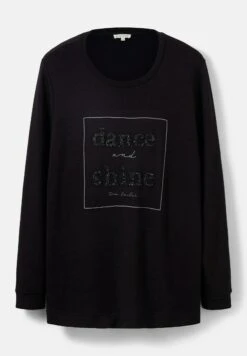 Tom Tailor LangarmMit Glitzerndem Textprint  - Longsleeve - Deep Black -Kleding Hoog Verkoopwinkel 87df5946956248159305f7b17cbea63d