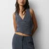 PULL & BEAR Rustic Multiway Surplice- Top - Grey -Kleding Hoog Verkoopwinkel 88ad164bad3048ed813260d7cdb1e692
