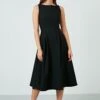 LELA Crew Neck Pleated Midi - Cocktailjurk - Black -Kleding Hoog Verkoopwinkel 88fadde8c5574f7196cae8e6da58af31