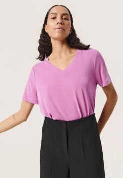 Soaked In Luxury Slcolumbine Loose Fit V-Neck Ss - T-Shirt Basic - Liatris