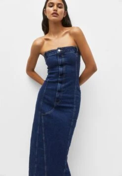 PULL & BEAR Midi- Spijkerjurk - Dark Blue Denim -Kleding Hoog Verkoopwinkel 8da2373227184a428ea8c99dcd1a382f