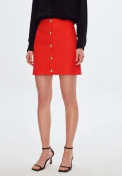 Buttoned - Minirok - Coral