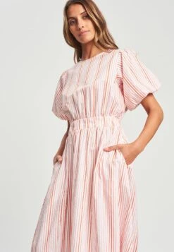 Stoic - Jurk - White And Coral Lurex Stripe -Kleding Hoog Verkoopwinkel 8ff46fafb886467aaaa658f27aedce93