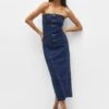 PULL & BEAR Midi- Spijkerjurk - Dark Blue Denim -Kleding Hoog Verkoopwinkel 9653c020be1f439088b8ed5def8c3d96