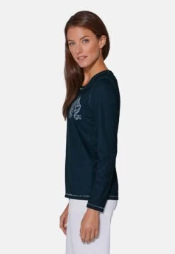 Mit Floraler Stickerei - Longsleeve - Marine -Kleding Hoog Verkoopwinkel 96b7f378b6ff480192cf0f712ea5ed79
