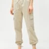 Koton Pocket Detail Elastic Waist- Cargobroek - Stone
