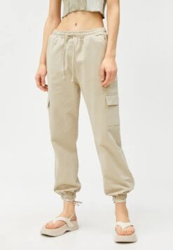 Koton Pocket Detail Elastic Waist- Cargobroek - Stone