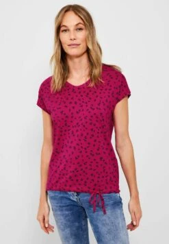 Cecil Mit Smokdetails - T-Shirt Print - Pink