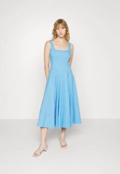Staud Wells Dress - Jurk - Azure -Kleding Hoog Verkoopwinkel a245054df66042a49ac1598334227fd4