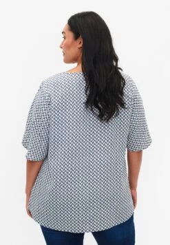 Zizzi Kurzärmelige Mit A Form - Blouse - Off White Aop -Kleding Hoog Verkoopwinkel a713f3a88ffd440ebd2e3a4a8c82f1c7